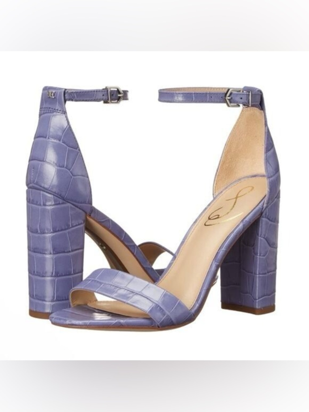 Sam Edelman Yaro Block Heel Ankle Strap Sandals in Dusty Violet Size 9